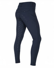 Angled back view of the navy Aubrion Men's Optima MX-FG Breeches on a white background