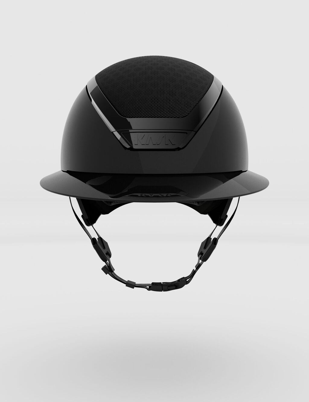 Front view of the black Star Lady Pure Shine Helmet on a plain background