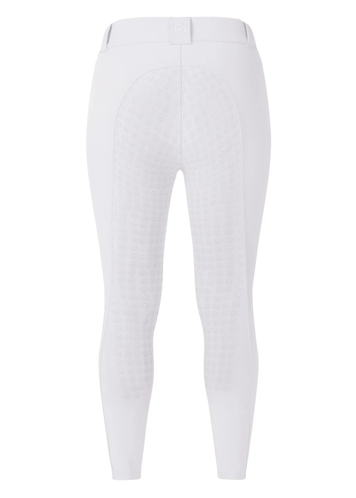 Back view of the white Kerrits Affinity Pro Full Seat Breech on a white