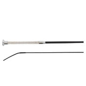 Handle and lash view of the silver Premiere Glitter Stone Dressage Whip on a white background