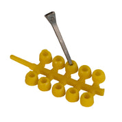 View of the yellow Nunn Finer Easiest Plugs Yet on a white background