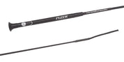 Side by side handle and tail views of the black Fleck Carbon Ultralight Whip on a white background