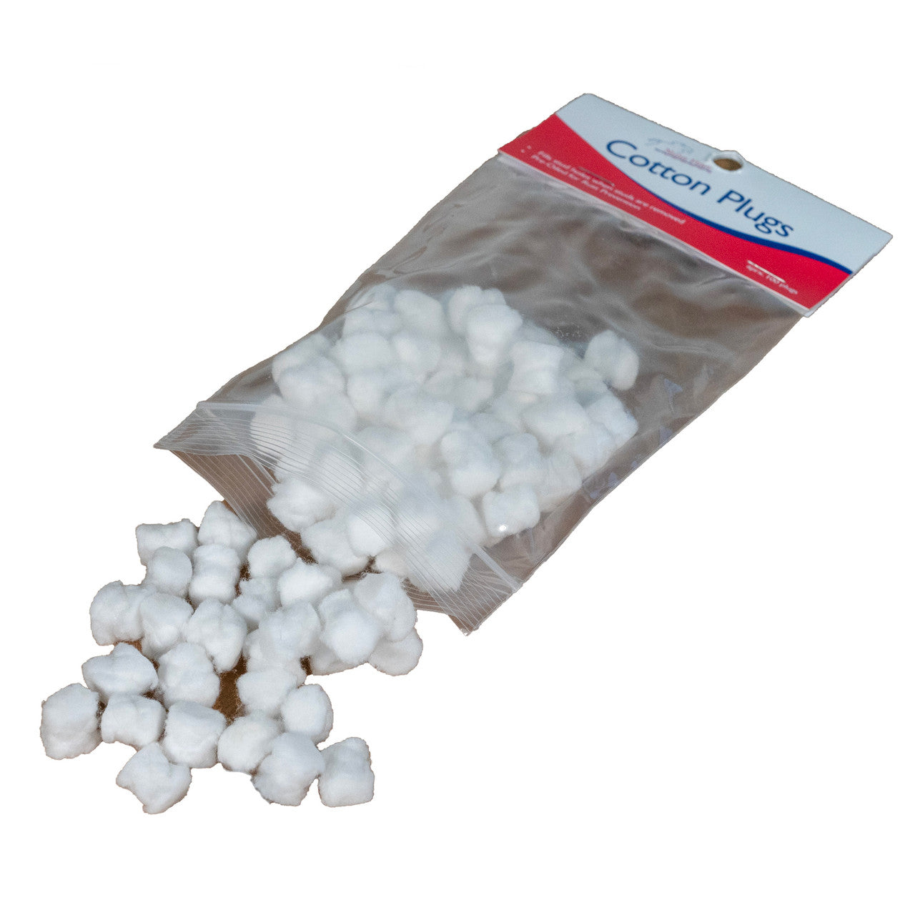 View of an open package of Nunn Finer Cotton Stud Hole Plugs on a white background