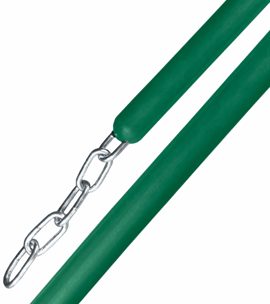 View of the green Jacks Stall Chain on a white background