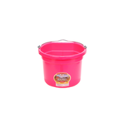 Front view of the 8 qt pink Little Giant Duraflex Flat Back Bucket on a white background