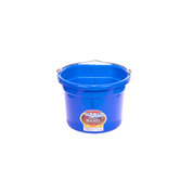 Front view of the 8 qt royal blue Little Giant Duraflex Flat Back Bucket on a white background