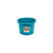 Front view of the teal Little Giant Duraflex 8 Quart Round Bucket on a white background