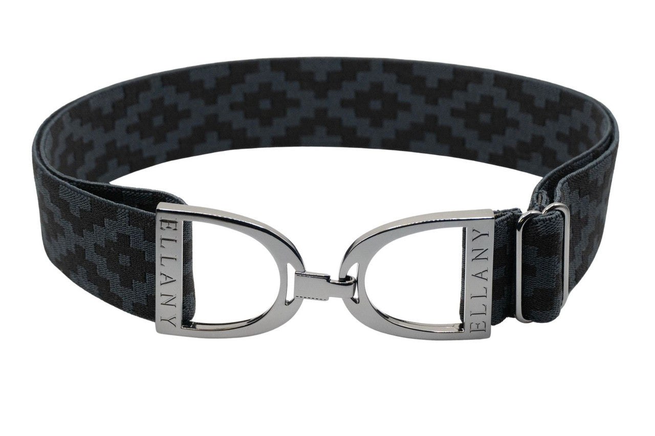 gunmetal Ellany Elastic Stirrup Belt on a white background