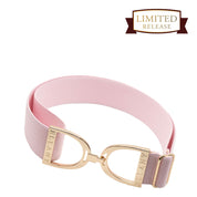 Full view of the pinkalicious Ellany Elastic Stirrup Belt on a white background