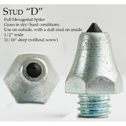 Infographic of the Nunn Finer Steel Horseshoe D Stud on a plain background