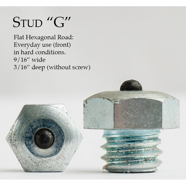 Infographic of the Nunn Finer Steel Horseshoe G Stud on a plain background
