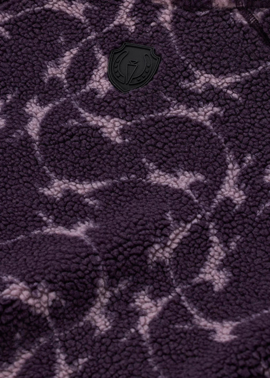 Back closeup view of Elderberry Kerrits Kids Berber Flying Horse Jacket