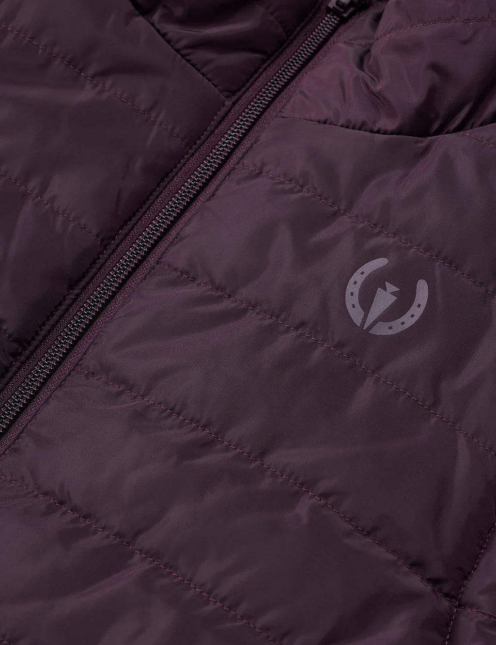  Thistle Horse Kerrits Kids Pony Parade Reversible Quilted Vest showing Elderberry reversible side