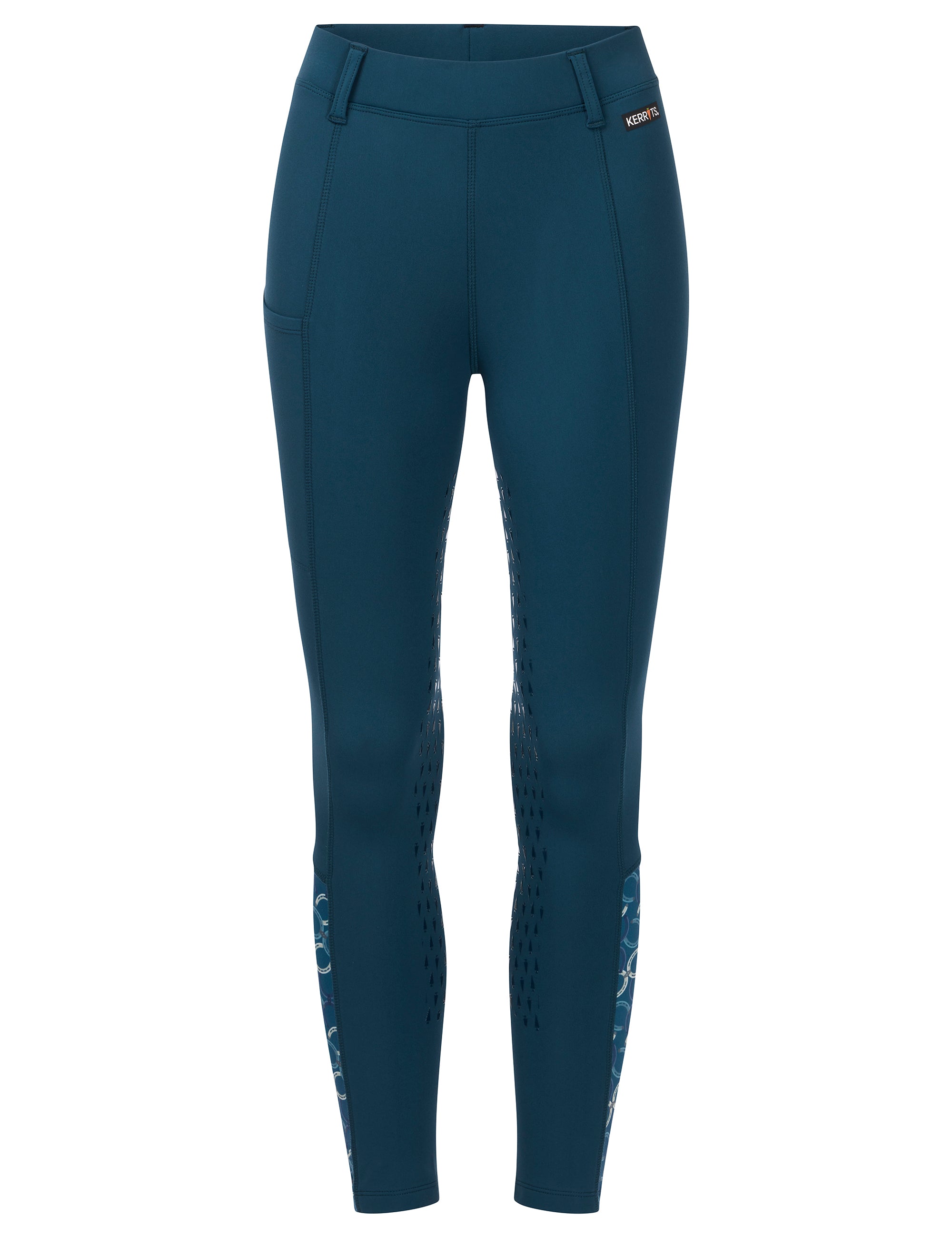Jasper Horseshoe Kerrits Kids Thermo Tech Full Leg Tight on a white background
