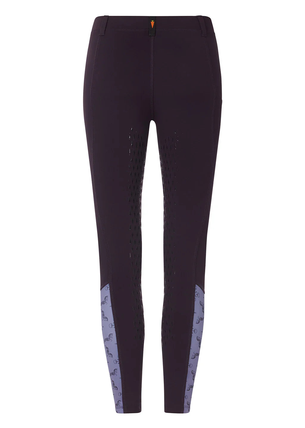 Back view of the purple Kerrits Kids Thermo Tech Full Leg Tight on a white background