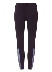 Back view of the purple Kerrits Kids Thermo Tech Full Leg Tight on a white background