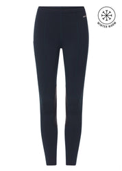 Front view of the navy Kerrits Kids Fleece Lite II Knee Patch Tight on a white background