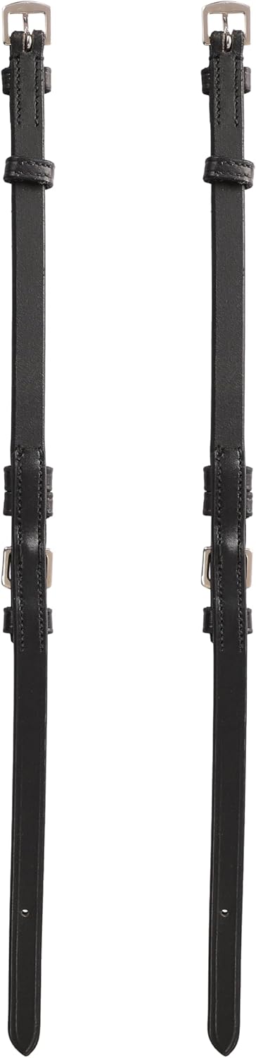 Back view of the black Aramas Cheek Piece 5/8" with Buckle Ends on a white background