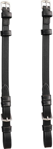 Front view of the buckled black Aramas Cheek Piece 5/8" with Buckle Ends on a white background