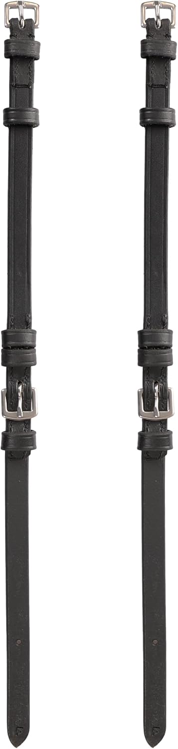 Front view of the black Aramas Cheek Piece 5/8" with Buckle Ends on a white background