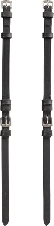 Front view of the black Aramas Cheek Piece 5/8" with Buckle Ends on a white background