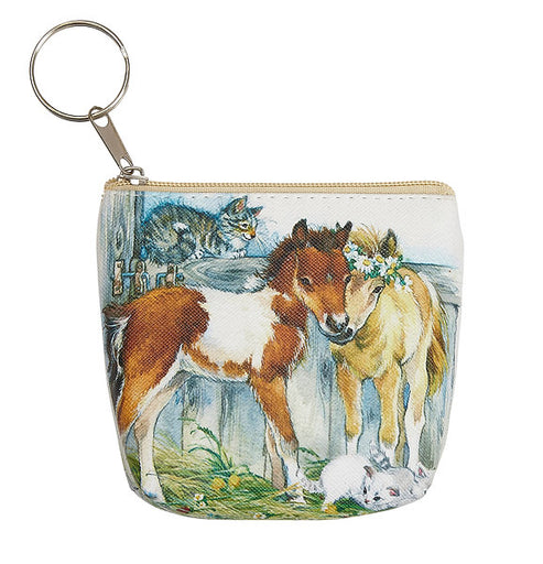 View of the kitties AWST Int'l Coin Purse on a white background