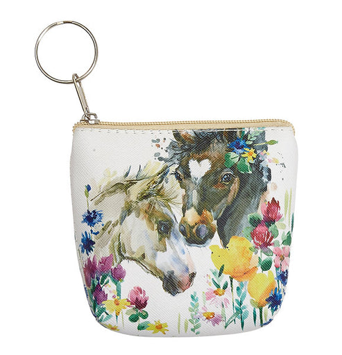 View of the Flowers AWST Int'l Coin Purse on a white background