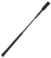 View of the red, white, and black Jacks Racing Bat with Rectangle Flapper on a white background