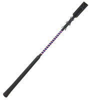 View of the red, white, and royal Jacks Racing Bat with Rectangle Flapper on a white background
