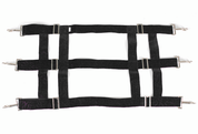 Front view of the black Jack's Nylon Stall Guard on a white background