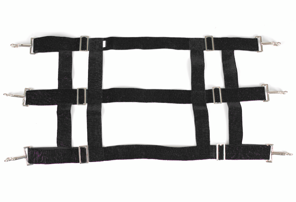 Front view of the black Jack's Nylon Stall Guard on a white background
