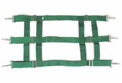 Front view of the green Jack's Nylon Stall Guard on a white background