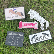 View of the jumper Dapplebay Sticker Pack on a grass background
