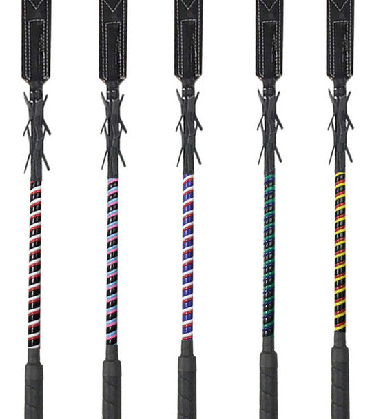 View of various colors of the Jacks Racing Bat with Rectangle Flapper on a white background