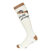 Side view of a Just Jump Dapplebay Knit Boot Sock on a white background
