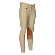 Angled front view of the tan Dapplebay Sport Hunter Knee Patch Show Breech on a white background
