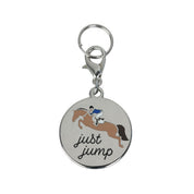 Front view of the Just Jump Dapplebay Bridle Charm on a white background