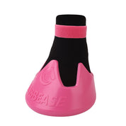 Angled front view of the small pink Tubbease Hoof Sock on a white background