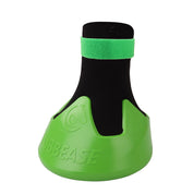 Angled front view of the small-medium green Tubbease Hoof Sock on a white background