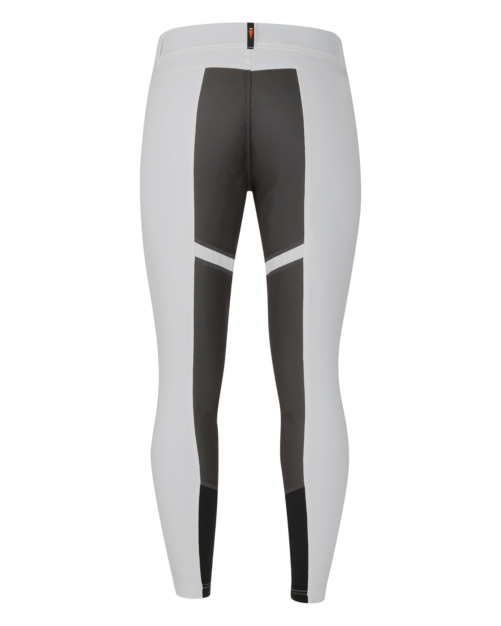 Back view of the white Kerrits Crossover II Full Seat Breech on a white background