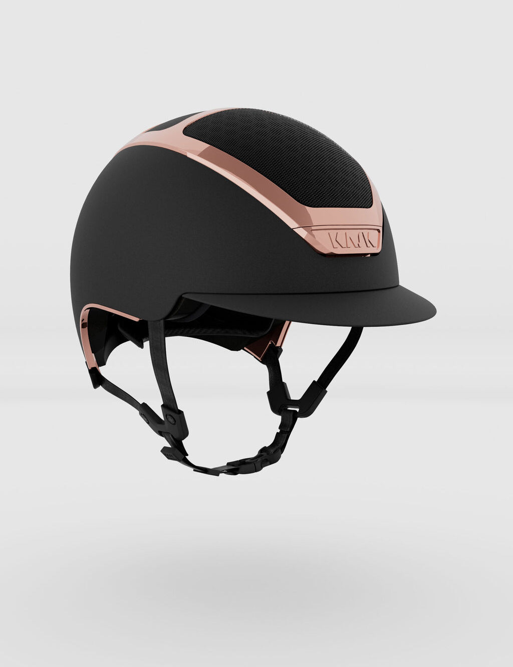 Angled front view of the black everyrose Kask Dogma Chrome Helmet on a plain background