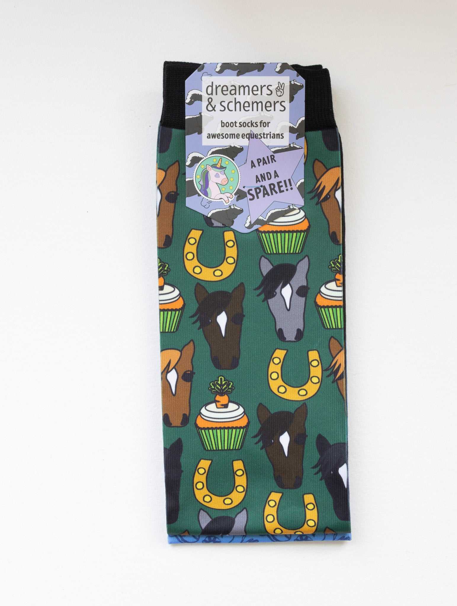 Front view of the Carrot Cake Dreamers & Schemers Pair & A Spare Boot Socks on a white background