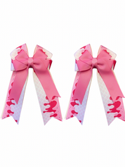 View of the Ice Cream Drip Belle & Bow Kids Hair Bows on a white background