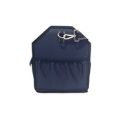 Side view of the navy Kavalkade Cleaning Bag on a white background