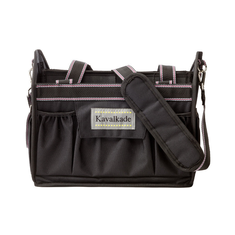 Front view of the black Kavalkade Cleaning Bag on a white background