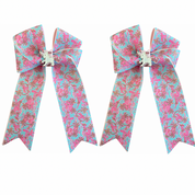 View of the Wellington Aqua Belle & Bow Kids Hair Bows on a white background