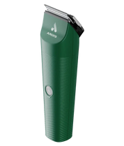 Angled front view of the green Andis Vida Cordless Clipper on a white background