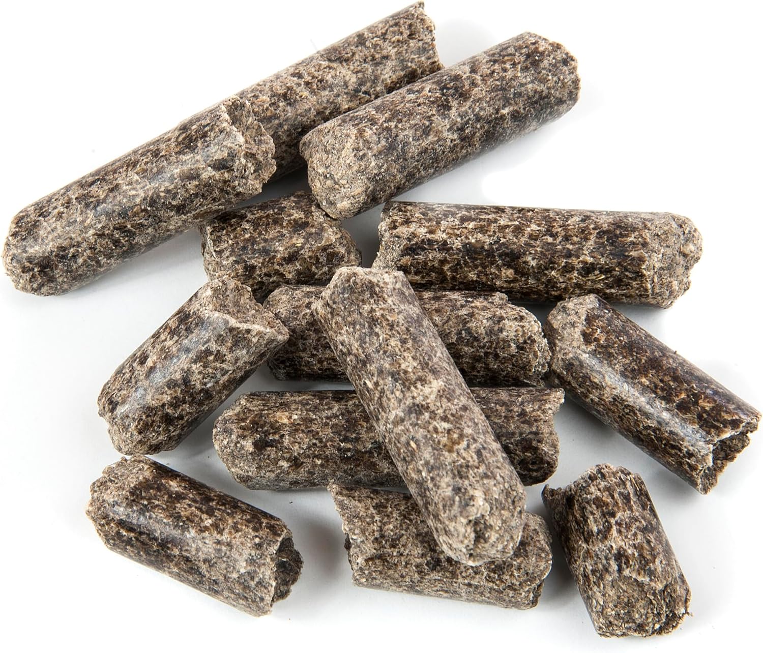 Close-up view of the Nutrigood Low Sugar Snax pellets on a white background