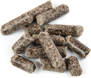 Close-up view of the Nutrigood Low Sugar Snax pellets on a white background