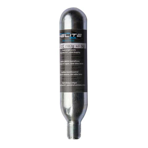 View of the 60cc Helite CO2 Cartridge with gray label